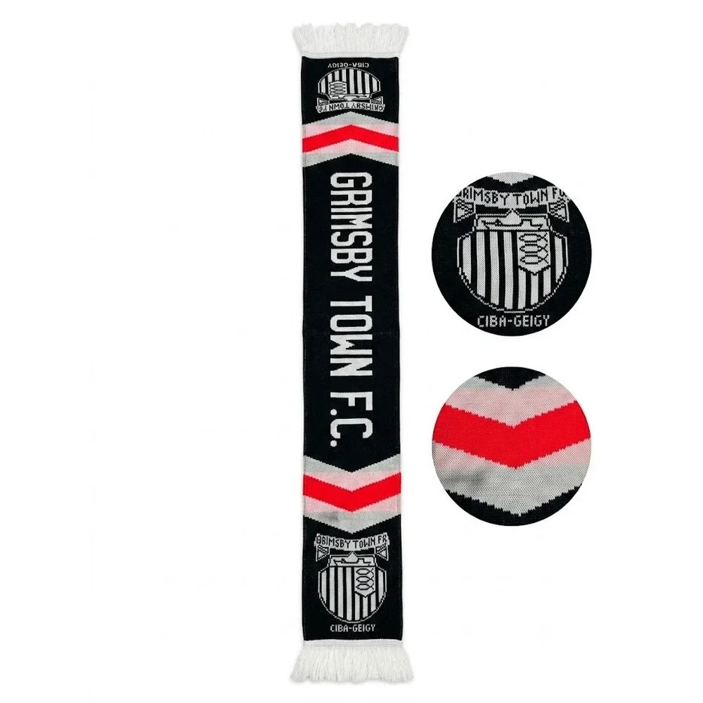 Vintage Grimsby Town FC Soccer Scarf Ciba Geigy 90s English Football Blokecore